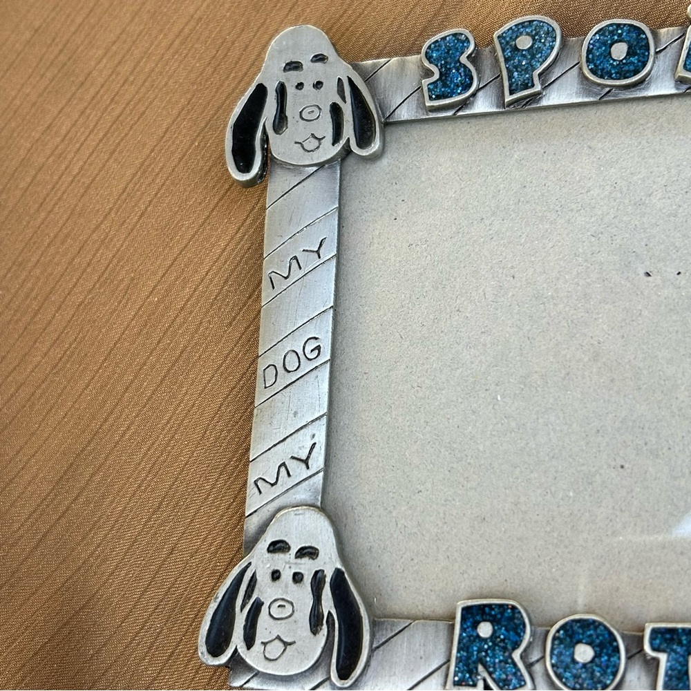 Dog Photo Frame Spoiled Rotten Pewter - Picture 4 of 9